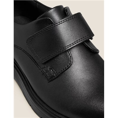 Kids' Leather Riptape School Shoes (13 Small-9 Large)