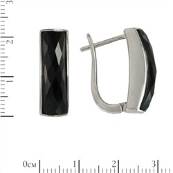 Серьги 'Полоска' с агатом, родий ТПСГ.398АГR