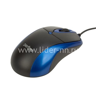 Мышь проводная PERFEO ORION USB (черный/синий)