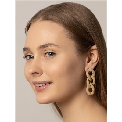 Серьги пластик «Цепь» восторг, светло-коричневые
