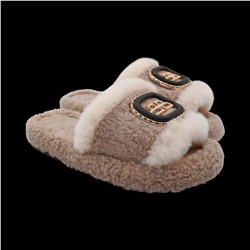 Тапочки меховые ZH003-4 бежевые