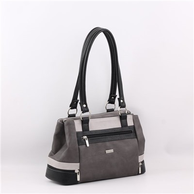 Сумка 847 мульти итальянский серо-черный