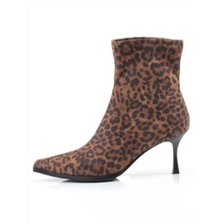 01-H26B-42PC BROWN LEOPARD Ботильоны демисезонные женские (искусственная замша)