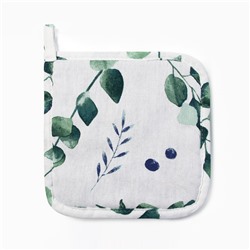 Прихватка "Доляна" Eucalyptus 19х19см,100%хл, рогожка 164 гр/м2