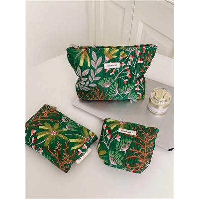 Capacious handheld cosmetic bag, storage bag for traveling, small clutch bag to go out