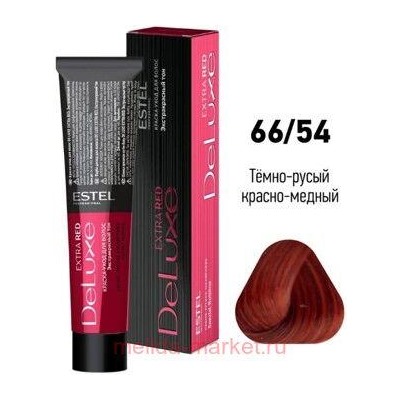 ESTEL DE LUXE 66/54 Краска-уход темно-русый красно-медный (Extra Red)
