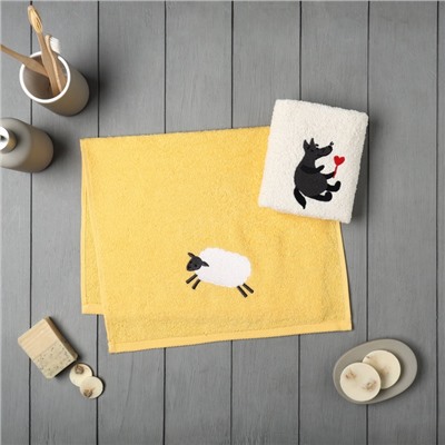 Набор полотенец Lovely animals, 35×60 см - 2 шт, 100% хлопок, 350 г/м²