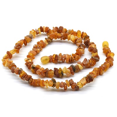 Бусы для щитовидки янтарные цв.коньячный, 53см
