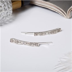 Невидимка для волос "Волшебный блеск" (набор 2 шт) бантик, 5,5 см, серебро