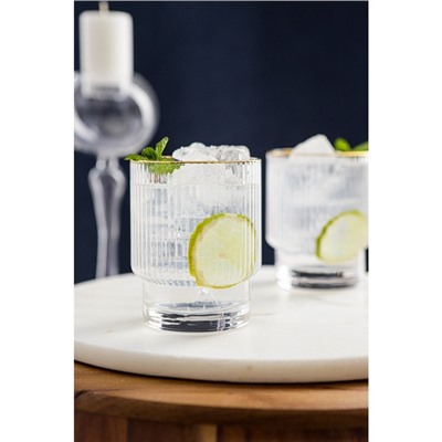 Стакан Magistro «Орион», 320 мл, с золотой отводкой, стекло, прозрачный