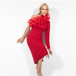 Платье-футляр с объемным декором, Королева соблазна (red)