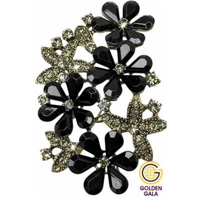 Брошь крупная с кристаллами БР4/3 модель 6