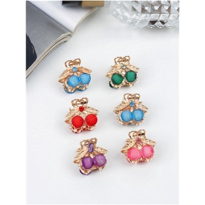 Крабик для волос «Арфея», вишенки, 2.3 см, золото МИКС