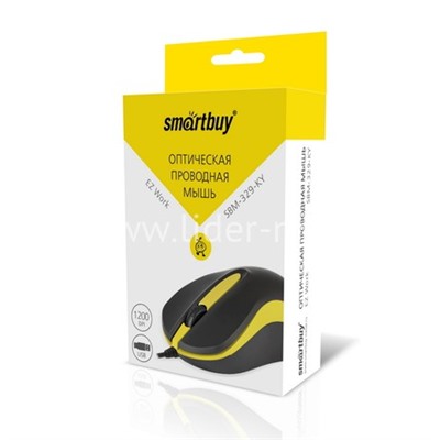 Мышь проводная Smartbuy ONE 329 (черный/желтый)