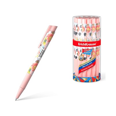 Ручка шариковая автоматическая ErichKrause ColorTouch Matic&Grip Flower Cocktail 0.7, цвет чернил синий