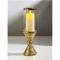 Подсвечник на 1 свечу «Зазеркалье. Зебра», керамика, стекло, d=7.5 см, золото 9.5×9.5×29 см