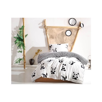 1 сп. Комплект Постельного Белья Tek Kişilik B&W Panda