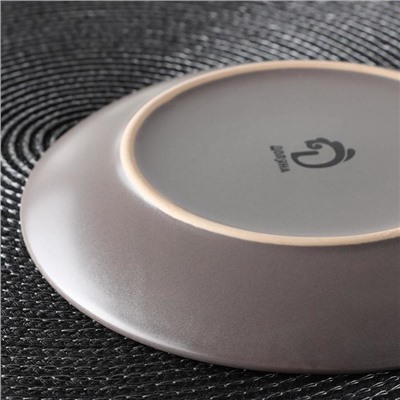 Десертная тарелка Доляна «Пастель», d=19 см, керамика, коричневая