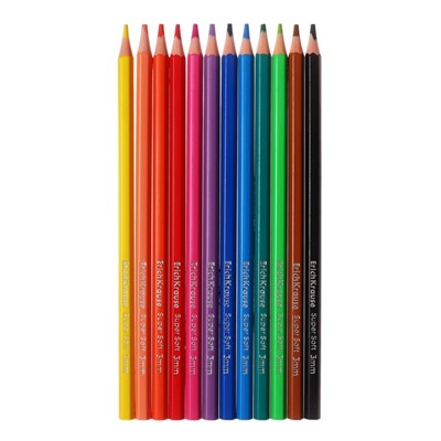 Карандаши 12 цветов ErichKrause Jolly Friends, шестигранные, пластиковые, с европодвесом