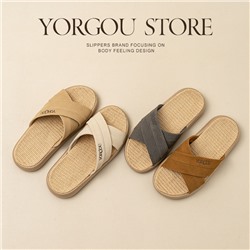 Linen slippers for women in summer, home use sweat-absorbent feet for men indoor antibacterial bedroom floor silent four seasons