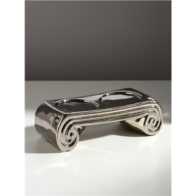 Подсвечник на 2 свечи «Греция», d=7.5 см, серебро, 22.5×10×7 см