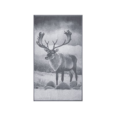 Полотенце махровое 6с103.412ж1 Фото-олень(графит5) 50х90см