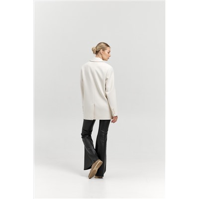 Пальто женское демисезонное 27100 (молочный/рубчик)