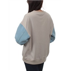 3266 GRAY/LT. BLUE Толстовка женская (95% хлопок, 5% спандекс)