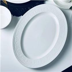 102-175 Овальное блюдо 35,5х26,5х3,5см СЕРЕНА в под.уп.(х12)Фарфор