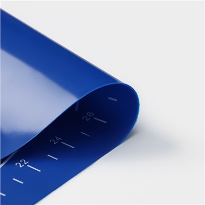 Коврик для выпечки и раскатки теста с разметкой Доляна «Эрме», силикон, 40×30 см, синий