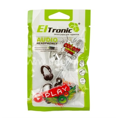 Наушники MP3/MP4 ELTRONIC (4438) Color Trend Play вакуумные (белые)