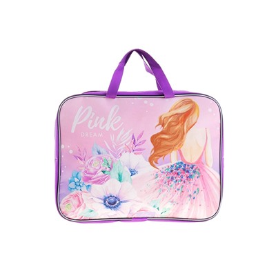 Папка с ручками текстильная А4, 350 х 270 х 70 мм, Calligrata Pink Dream