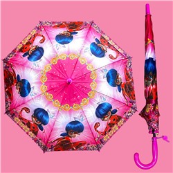 Зонт-трость для девочки с мультгероями полуавтомат Арт 005/1