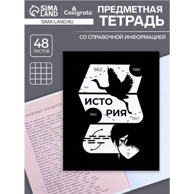 Тетрадь предметная 48 листов в клетку Calligrata, «Комикс Аниме. История», обложка мелованный картон