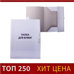 Папка для бумаг с завязками Calligrata, картон немелованный, 220 г/м², белый, до 200 л, микс