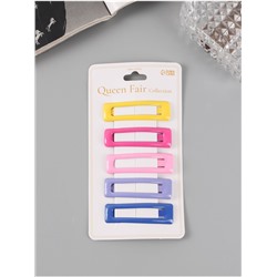 Невидимки для волос «Милен», набор 5 шт., колор, 5 см, МИКС