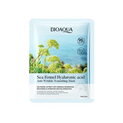 Тканевая маска с морским фенхелем и гиалуроновой кислотой против морщин BIOAOUA Sea Fennel Hyaluronic Acid Anti-Wrinkle Nourishing Mask, 25 гр