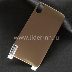 Гибкое стекло для  iPhone X на ЗАДНЮЮ панель (без упаковки) золото