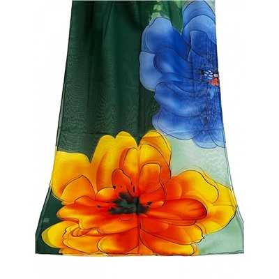 Шарф шифоновый с цветочным рисунком 3D Арт М52/3