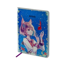 Записная книжка А5 80л., ЛАЙТ, кожзам, MESHU "Magic world", съемная пластиковая обложка, глиттер, голография, блок в линию