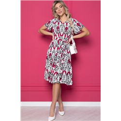 Платье "Малика" (бело-красное) П8832