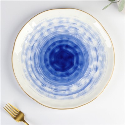 Тарелка Доляна «Космос», d=27.5 см, фарфор, белая, синяя