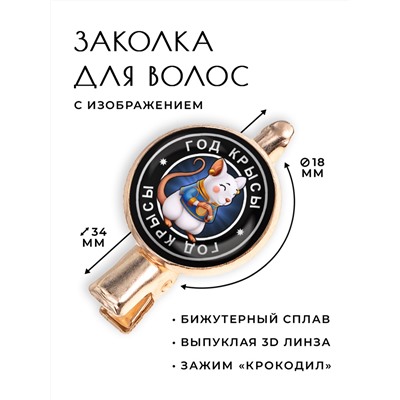 HZF-0099 Заколка Восточный гороскоп - год Крысы