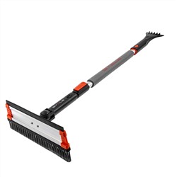 Щетка-сметка для снега со скребком и водосгоном, телескопическая, поворотная голова Stels