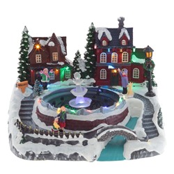 GAEM Фигурка декоративная "Рождество" (4 мелодии, подсвет, движ, фонтан 3xAA н/п, +USB), L26,5 W23 H19 см