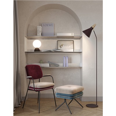 Пуф Pea, велюр, бежевый/сине-зеленый