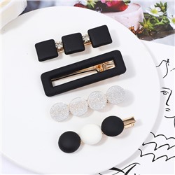 Набор заколок для волос 6 шт. Цвета: Черный/Белый