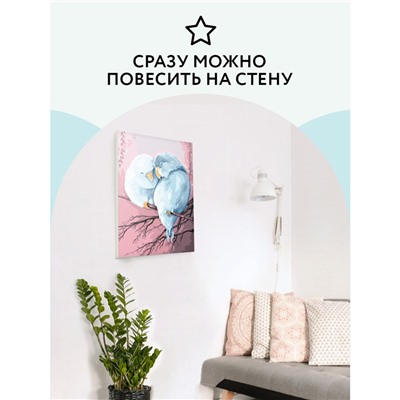 Картина по номерам на холсте ТРИ СОВЫ "Милая пара", 30*40, с акриловыми красками и кистями