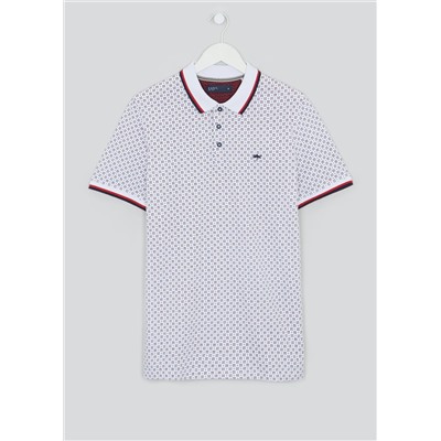 Short Sleeve Ditsy Print Polo Shirt