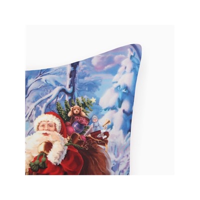 Наволочка декоративная новогодняя «Этель. Сочельник» 40×40 см, велюр